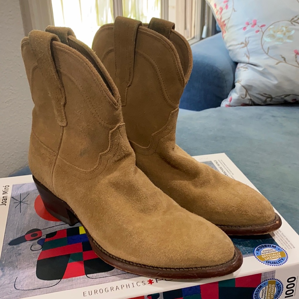 Tecovas Lucy Cowboy Boot Sand Suede Size 8